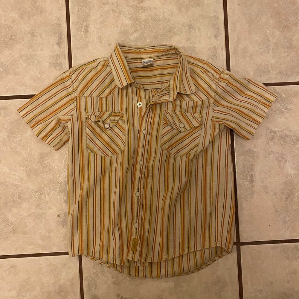 Old Navy Short Sleeve Pearl Snap Shirt Little Boys 4T